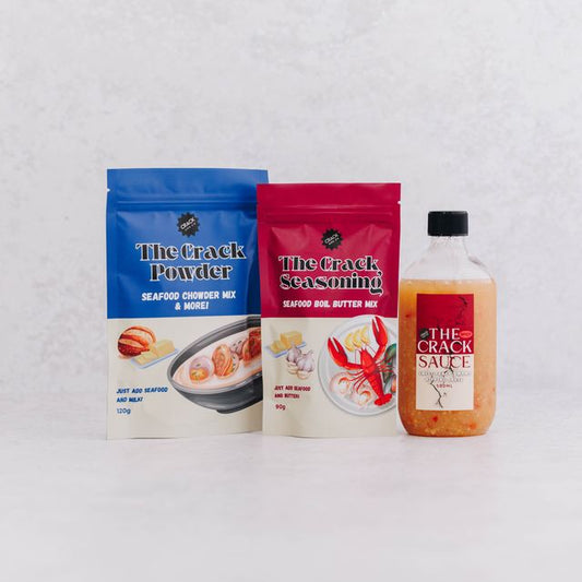 Ultimate Pack (1 Spicy Sauce, 1 Crack Seasoning & 1 Crack Chowder)